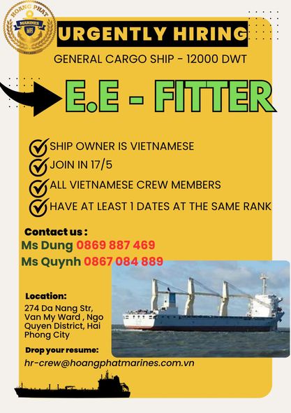 SEA JOB VACANCY -  HIRING ENGINE OFFICER FOR DRY & GENERAL CARGO FLEET